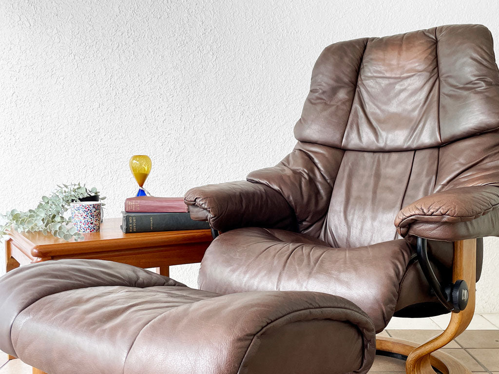 エコーネス EKORNES ストレスレスチェア レノ RENO リクライニングチェア オットマンセット ブラウン ノルウェー 北欧家具 ～ 重ねる素材、重ねる信頼 ～