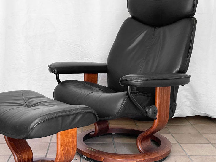 エコーネス EKORNES リブラ ストレスレスチェア リクライニングチェア オットマン付き 本革 ブラック ウォールナット 北欧 ノルウェー ～ ストレスレスな寛ぎ ～