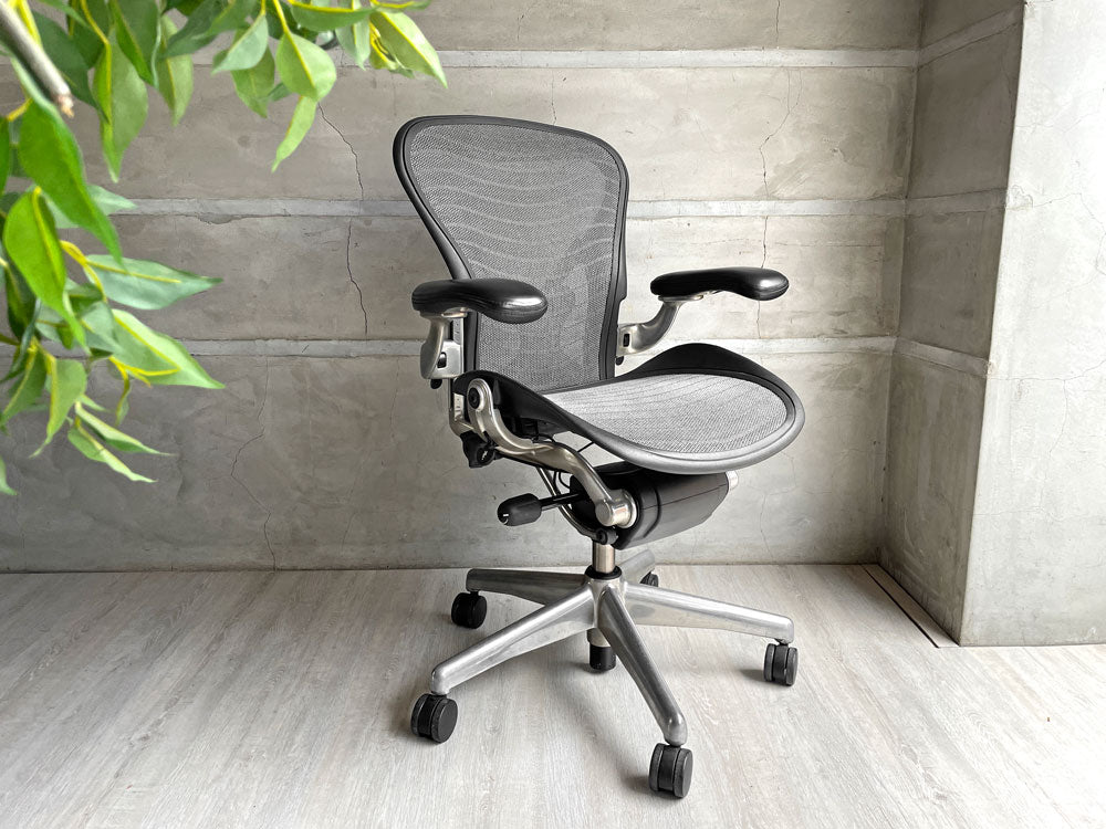 ハーマンミラー Herman Miller アーロンチェア Aサイズ ポスチャーフィット ポリッシュドアルミベース ビル・スタンフ ＆ ドン・チャドウィック ～デザインと機能、欲張りデスクチェア～