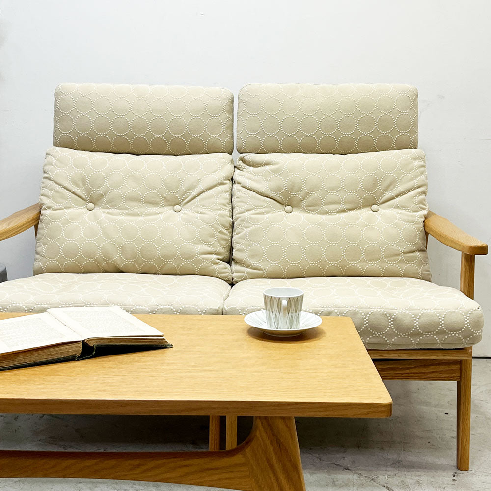 マルニ60 maruni60 フレームチェア 2シーター ソファ 2P 2人掛け オーク材 ミナペルホネン生地 ヘッドレスト付き ～変幻の格律～