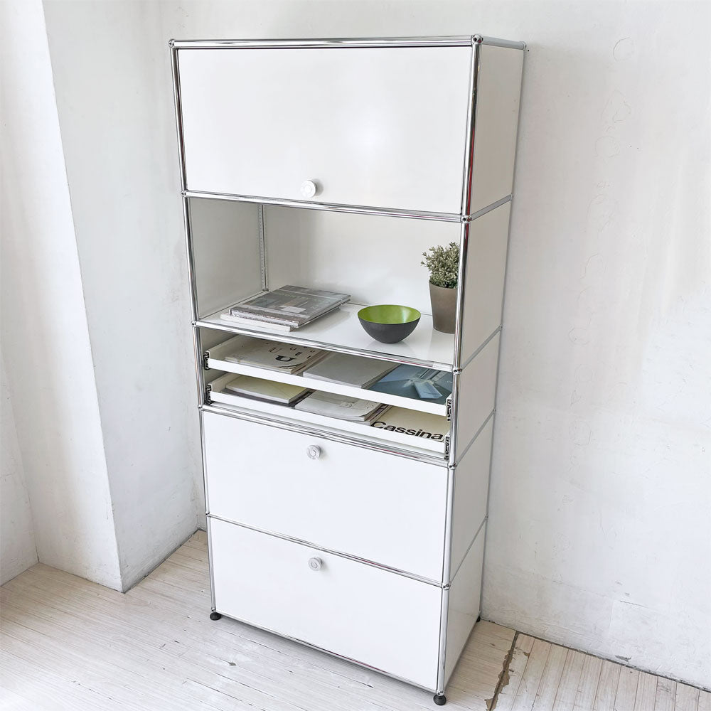 【下北沢店】ユーエスエムハラー USMハラー USM Haller モジュラーファニチャー キャビネット シェルフ 1列5段 ドロワー+ドロップダウン+エクステンションシェルフ×2+フリップアップ 買取させていただきました。