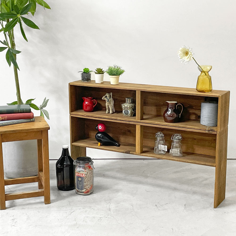 【祖師ヶ谷大蔵店】ビンテージスタイル Vintage Style 木製 2段シェルフ 造作 オープンラック ディスプレイラック 飾り棚買取させていただきました。