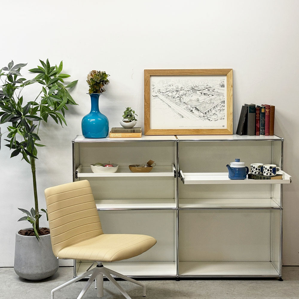 【祖師ヶ谷大蔵店】ユーエスエムハラー USMハラー USM Haller モジュラーファニチャー キャビネット シェルフ 2列2段 ピュアホワイト エクステンションシェルフ×2 モダンデザイン スイス 買取させていただきました。