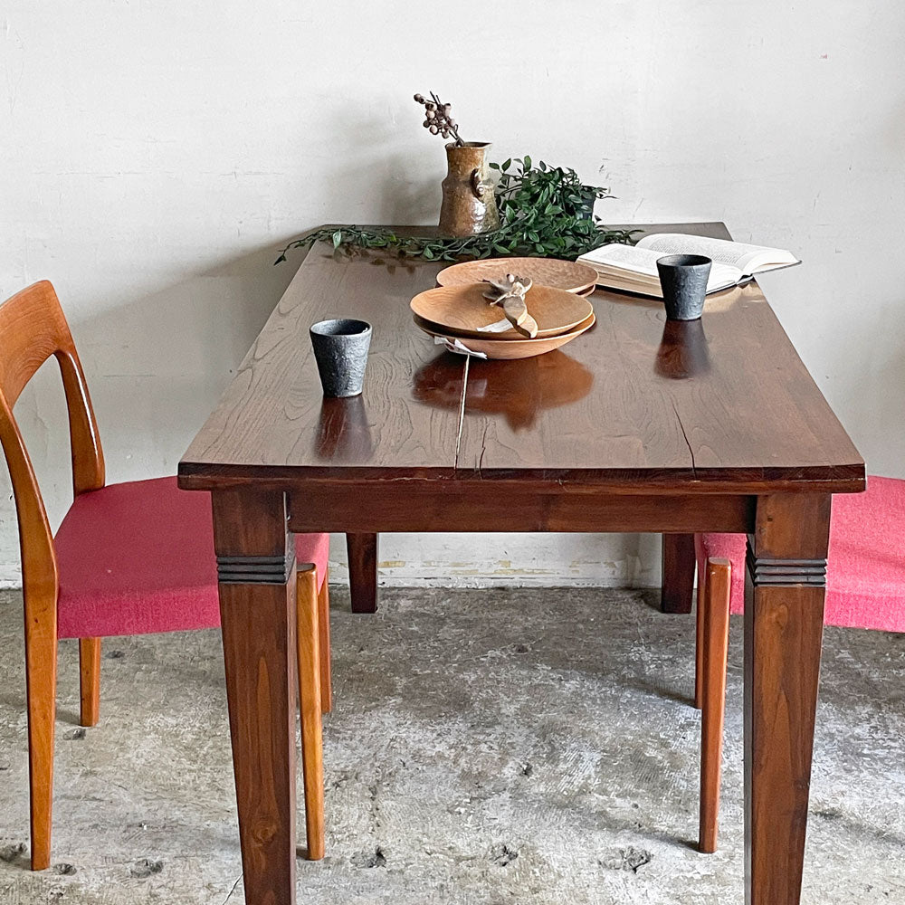 【自由が丘店】アジアン家具 無垢材 ダイニングテーブル ワークテーブル W130cm アジアンリゾートスタイル 買取させていただきました。