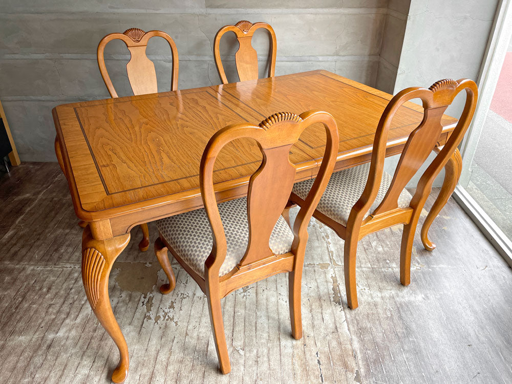 レキシントン LEXINGTON エクステンション ダイニングテーブル 中板2枚付き W175~250cm ＆ レキシントン LEXINGTON ダイニングチェア  特注張替済  2脚セット×2  アーリーアメリカン USビンテージスタイル IDC大塚取扱   中古品 買い取りしました。