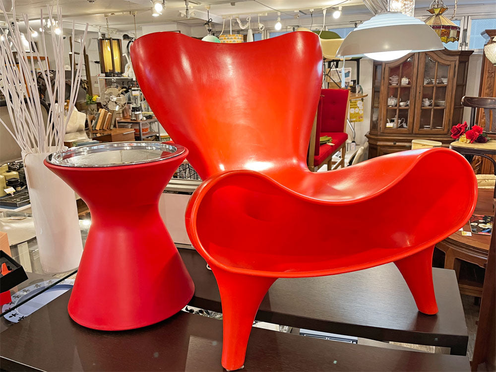 マーク・ニューソン Marc Newson オルゴンチェア Orgone chair ポリプロピレン製 レッド ラウンジチェア 90年代 希少 ～境目の椅子～