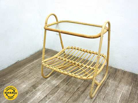 トラックファニチャー TRUCK FURNITURE ラタンサイドテーブル～ラフで爽やかな印象のラタンサイドテーブル。【買取と販売とレンタルのお店】
