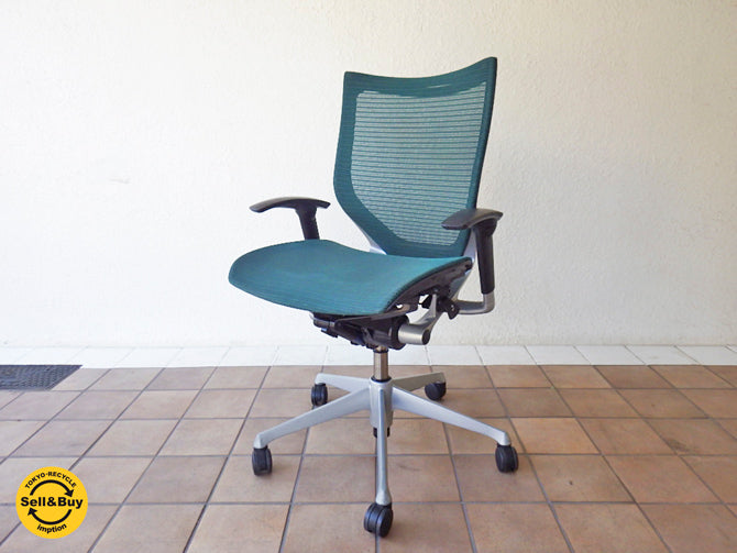 オカムラ okamura バロンチェア Baron ローバック グリーン メッシュ ～グッドデザイン賞を受賞した高性能オフォスチェア～ 【 買取と販売とレンタルのお店 】