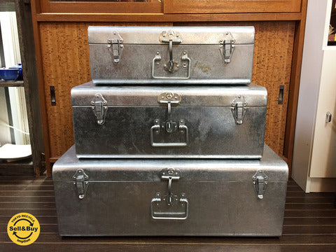 コンランショップ THE CONRAN SHOP ブリキ トランク GALVANISED TRUNK 3個セット 廃盤 ～ショップディスプレイのような収納を我が家で。 【買取と販売とレンタルのお店】