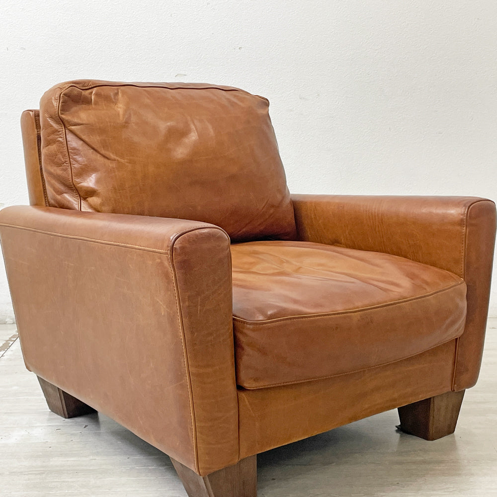 【祖師ヶ谷大蔵店】アクメファニチャー ACME Furniture フレスノ FRESNO SOFA 1P 1人掛けソファ ラウンジチェア カウハイドレザー ビンテージテイスト 買取させていただきました。