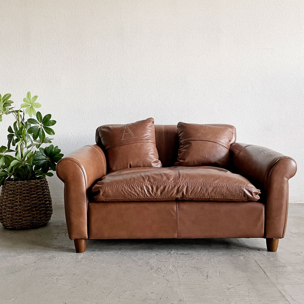 アスプルンド ASPLUND ギル Gil 1.5P ソファ レザー 本革 ブラウン 英国クラシカルデザイン 現行価格￥297,000- ～ 優雅に、ゆったりと～