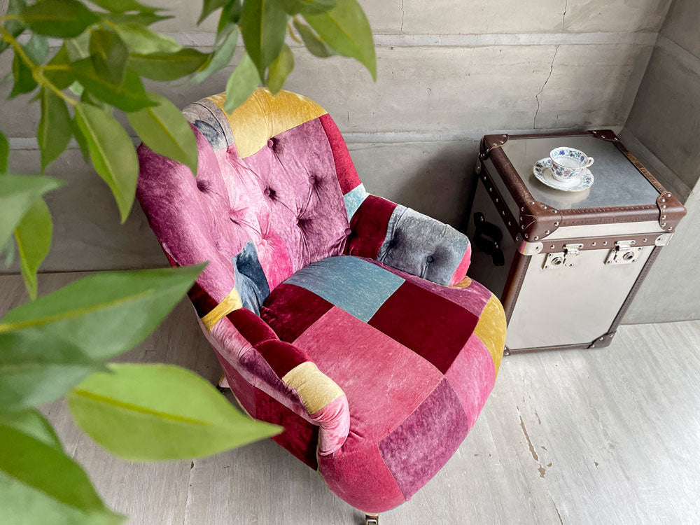 ハロ HALO アンチェア ANNE CHAIR ベルベットパッチワークボヘム VELVET PATCHWORK BOHEM 1人掛けソファ アスプルンド取扱 定価￥203,500- ～唯一無二の極彩色～