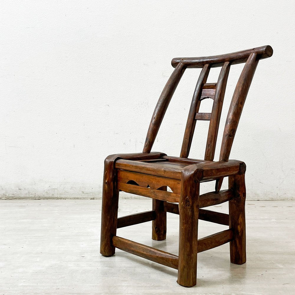 【祖師ヶ谷大蔵店】中国家具 トウチャ族 土家族 木製椅子 ローチェア 木味 民芸家具 ビンテージ 伝統工芸 アジアン家具 買取させていただきました。