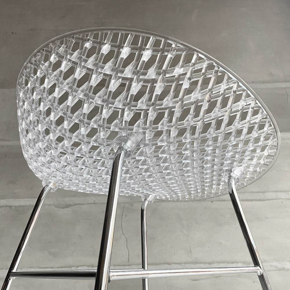 カルテル Kartell スマトリック SMATRIK スツール ハイスツール クリスタルカラー クロームフレーム イタリア 吉岡徳仁 定価￥83,100- ～光を纏うアート作品の様なスツール～