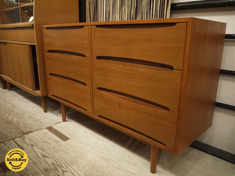 CHLOROS クロロス Leaf-handle リーフハンドル リビングチェスト 収納家具 チーク材 ～日本人の生活を考えた、シンプル＆ハイクオリティな家具～【買取と販売とレンタルのお店】