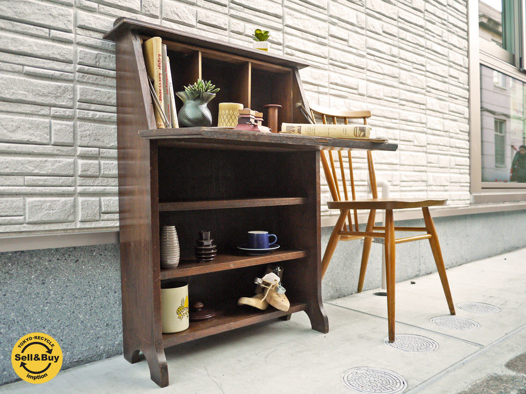 英国 アンティーク スチューデント ビューロー オーク材 シェルフ  ～英国らしい凛とした佇まい～ 【 買取と販売とレンタルのお店 】