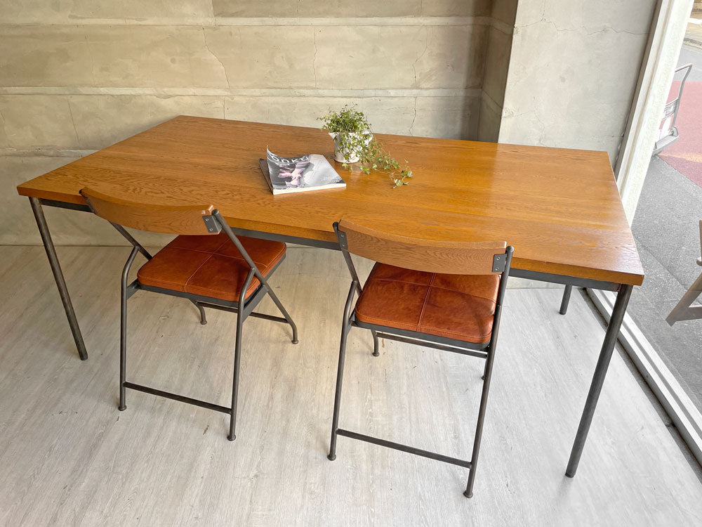 トラックファニチャー TRUCK FURNITURE スット SUTTO ワークテーブル ダイニングテーブル ナラ無垢材 アイアン 幅180cm オーダーサイズ インダストリアルデザイン  中古品 買い取りしました。