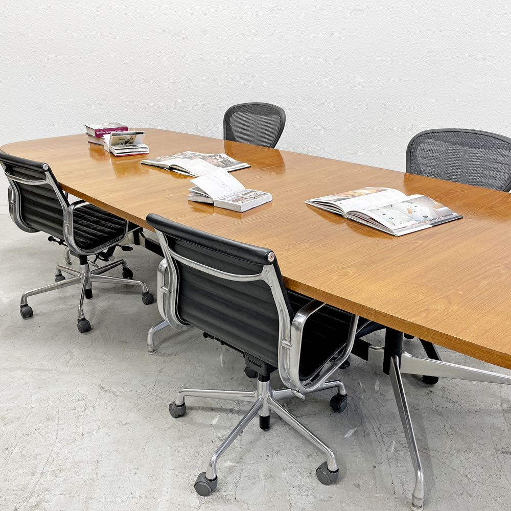 ハーマンミラー Herman Miller レクタンギュラーテーブル セグメンテッドベース ミーティングテーブル ダイニングテーブル ローズウッド天板 W330cm イームズ ビンテージ ～ 温かみとモダンデザインの両立～