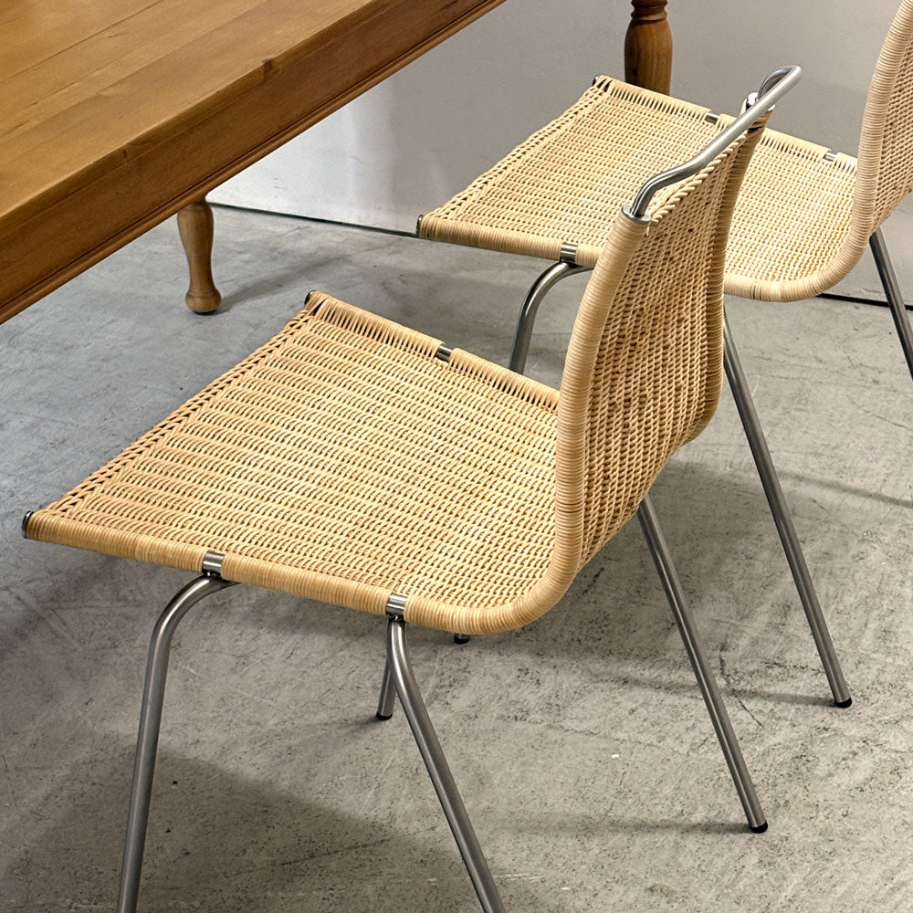 カールハンセン＆サン Carl Hansen & Son PK1 ダイニングチェア スタッキングチェア ラタン 籐 スチール ポール・ケアホルム Poul Kjaerholm 北欧 デンマーク モダン 廃番希少 ～織線のアイソスタシー～