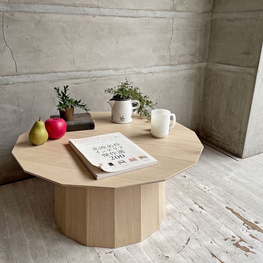 カリモクニュースタンダード Karimoku カラーウッドプレーン ラージ ローテーブル COLOUR WOOD PLAIN Large ショルテン ＆ バーイングス 国産クリ材 14角形 ナチュラル～お部屋に切り株？～