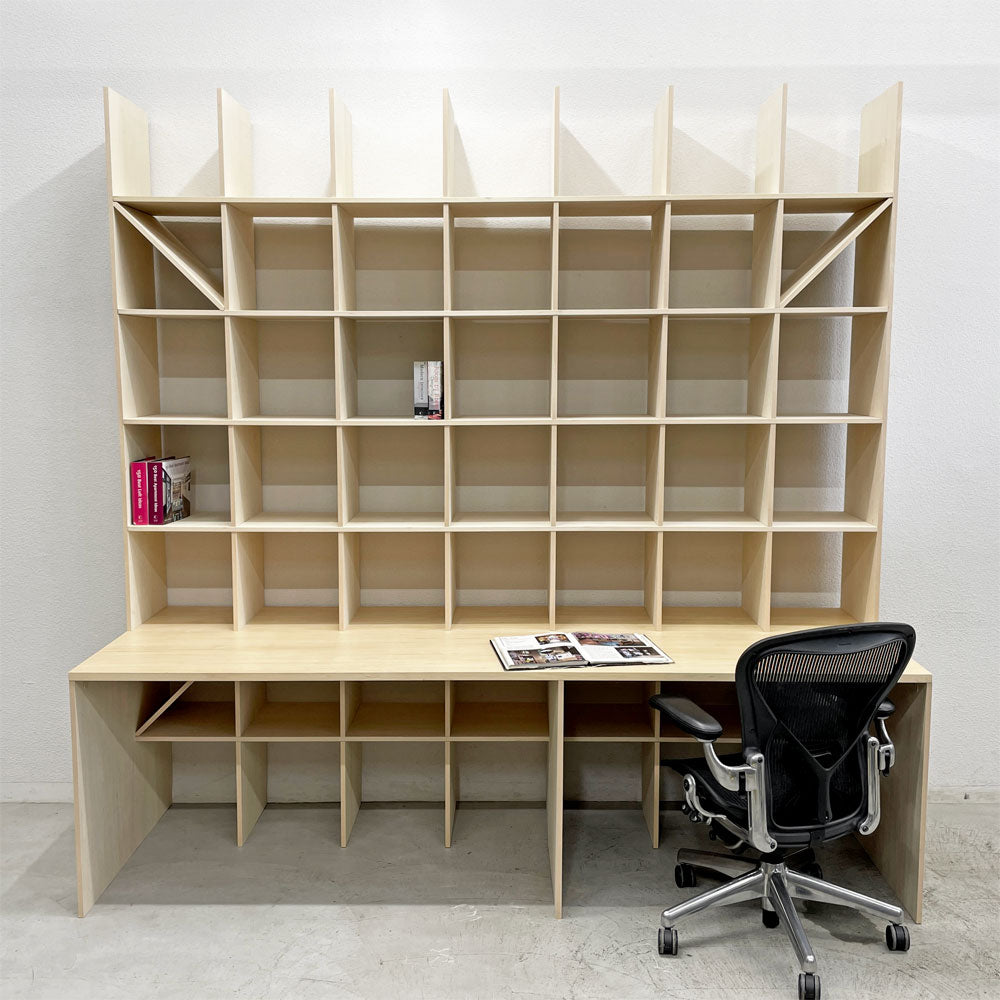 マルゲリータ margherita カウンター付き本棚 デスク オープンシェルフ 書棚 縦7コマ×横7コマ ～新しい収納と作業のかたち～