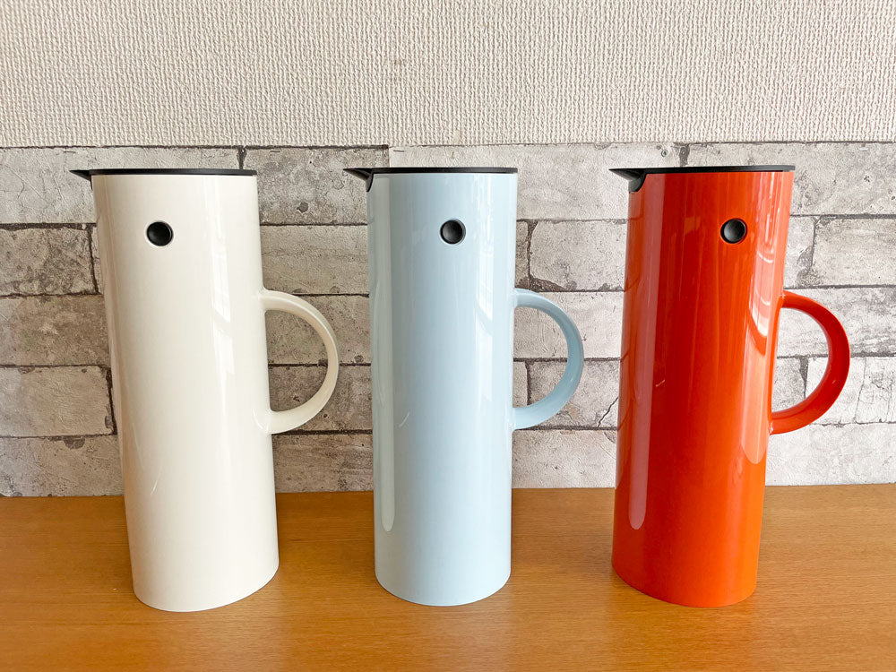 ステルトン Stelton バキュームジャグ Vacuum Jug EM77 ホワイト&ライトブルー&オレンジ 1000ml エリック・マグヌッセン 箱付 未使用品 デンマーク 北欧雑貨 中古品 買い取りしました。