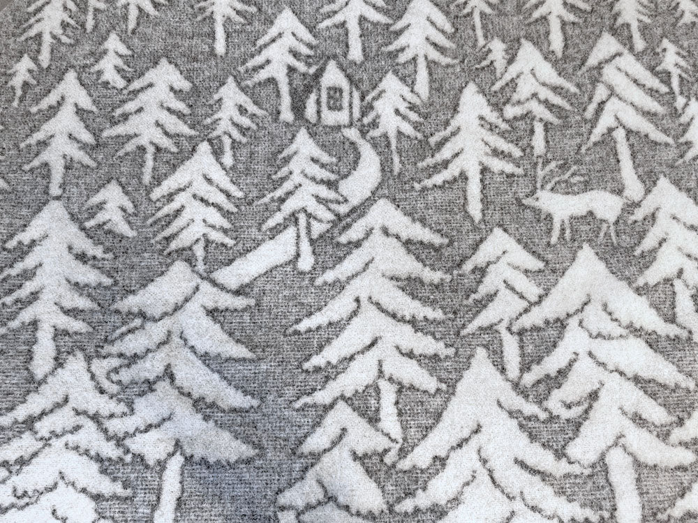 クリッパン KLIPPAN × ミナペルホネン mina perhonen ハウスインザフォレスト HOUSE IN THE FOREST ウールブランケット グレー 130×180cm ～お部屋も体も暖かく～