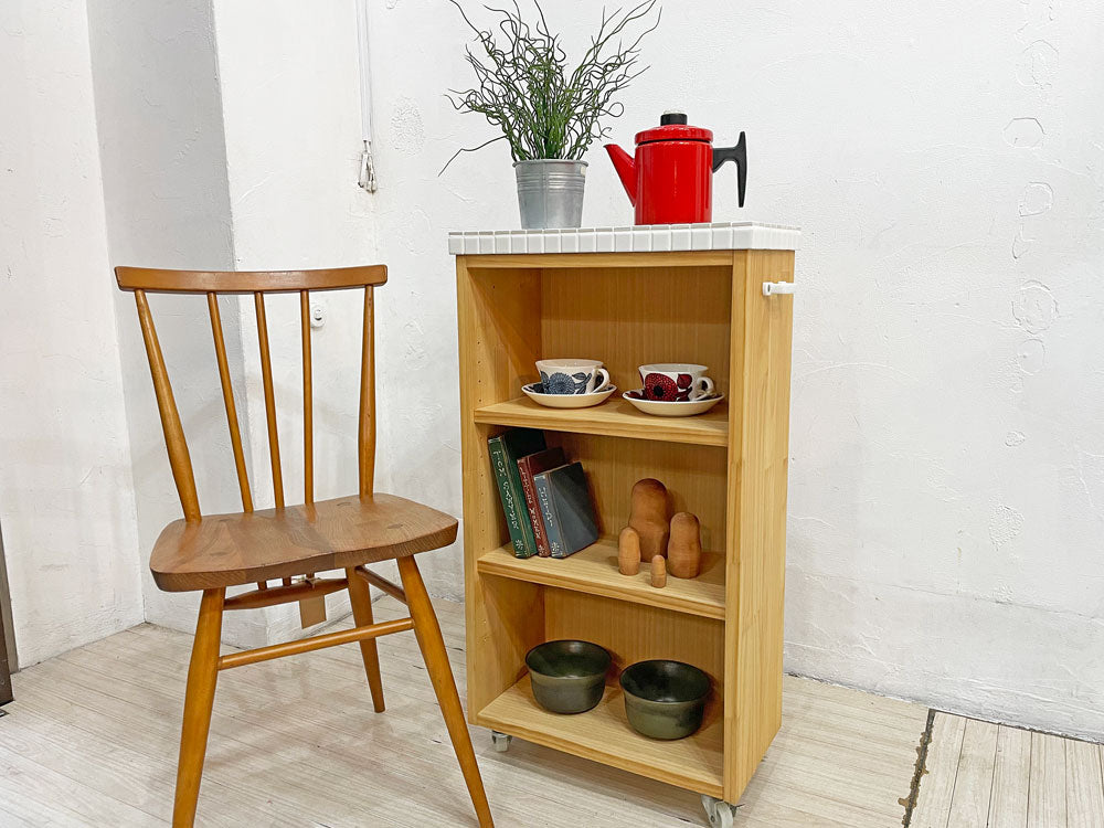 モモナチュラル Momo Natural ランド LAND スリムワゴン SLIM WAGON Sサイズ モザイクタイルトップ パイン材 キッチンワゴン ナチュラルスタイル 中古品 買い取りしました。