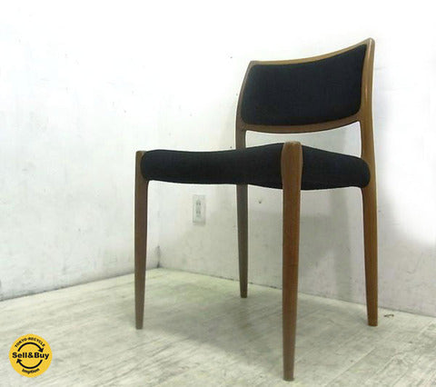 ～ ニルス・ミューラーの最高傑作チェア ～ J.L.Moller / J.L.モラー社 無垢チークウッド 『 No.80 』 デンマーク クヴァドラ社製 ファブリック張替済み！