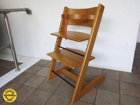 ストッケ STOKKE トリップトラップ 新型 チェリー ガード・革ベルト付 『 美品！！チェリー色入荷しました！ 』【買取と販売とレンタルのお店】
