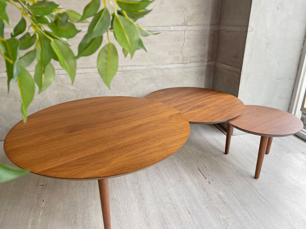 高野木工 TAKANO MOKKOU バルーン BALLOON リビングテーブル 90-3 ウォールナット材 3連 ウレタン塗装 定価￥118,000- ～生活を楽しくするテーブル～