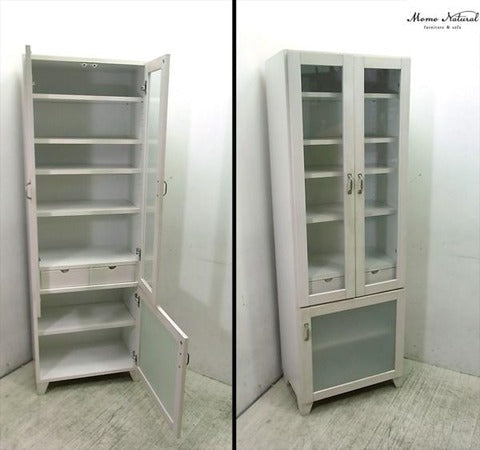 モモナチュラル 廃盤 RABI カップボード 食器棚 パイン材 ～ 使い勝手の良い可愛らしい白家具　【買取と販売とレンタルのお店】