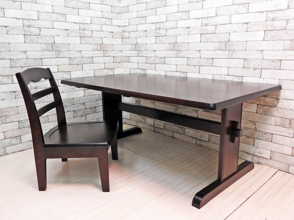 北海道民芸家具 樺無垢材 リビングテーブル ダイニングテーブル H62cm ＆ 低座椅子 ローチェア リビングチェア 座高33.5cm 民芸家具 和家具 中古品  買い取りしました。