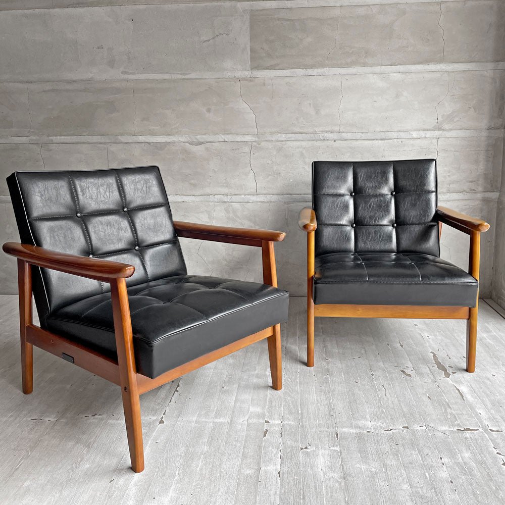 カリモク60 karimoku60 Kチェア 1シーター ソファ 1P 一人掛け スタンダードブラック ウォールナットカラーフレーム レトロモダン ミッドセンチュリー ～ロングライフデザインの代名詞～