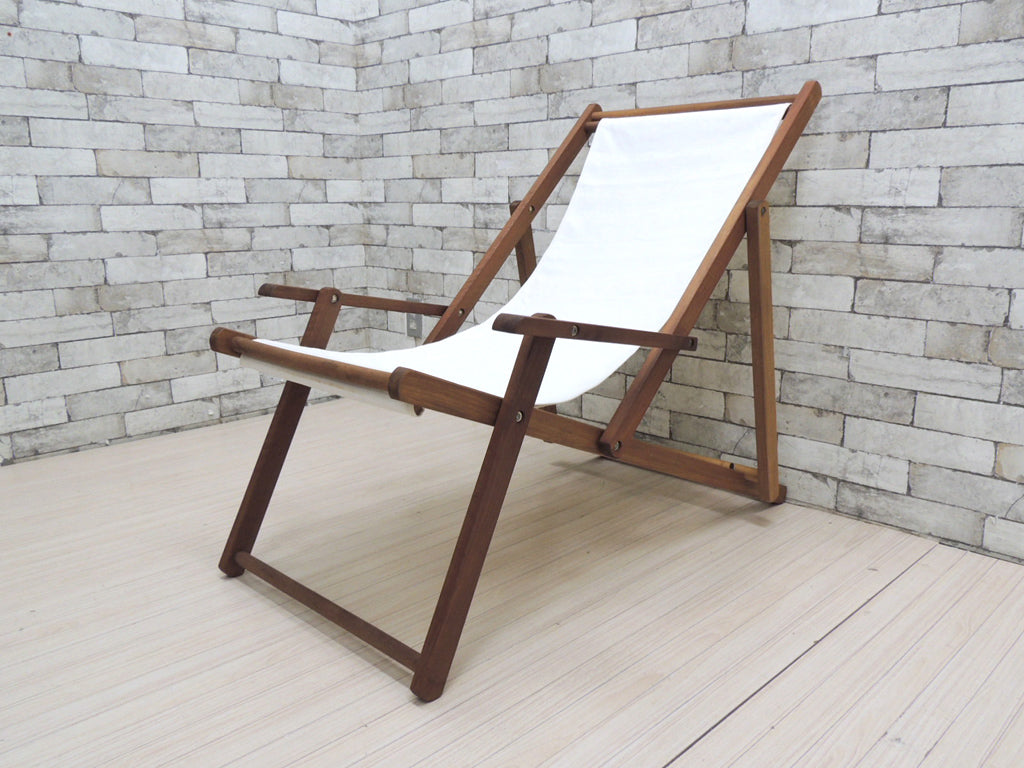 アクタス ACTUS デッキチェア DECK CHAIR リクライニング 折りたたみ コットンファブリック 北欧モダンスタイル 中古品 買い取りしました。