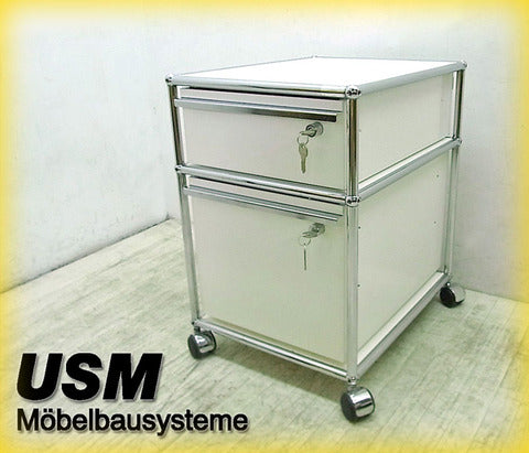 ～スイス生まれの秀逸なモジュラーシステム～ USM Haller / ハラーシステム 爽やかなピュアホワイトカラー！ 軽快なデスクサイドワゴン 『　ロールボーイ　』 入荷！