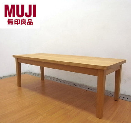 タモ無垢材のやさしい素材感～ MUJI （ 無印良品 ） 『 生産終了モデル タモ材（ ナチュラル ） ローテーブル W120 』【買取＆販売＆レンタル】