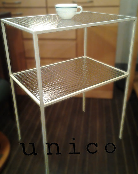 温もりのガラス～unico(ウニコ）SARAH（サラ）シリーズ/ チェッカーガラスシェルフ【買取＆販売＆レンタル】