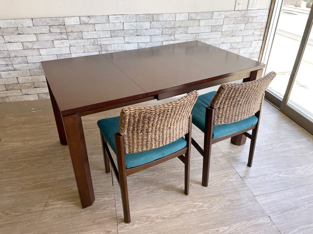 エーフラット a.flat エクステンション ダイニングテーブル v02 950 ＆ ロク・ヒヤシンス チェア ROKU hyacinth chair 2脚セット ORターコイズ 中古品  買い取りしました。