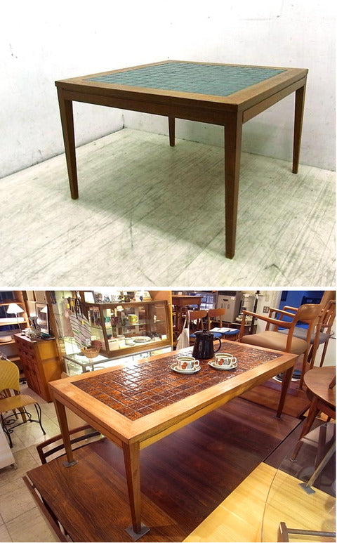 デンマークの職人の技術が息づく、芸術作品のような逸品～ Denmark/デンマーク ヴィンテージ タイルトップ テーブル　チーク ローズウッド 【買取と販売とレンタルのお店】