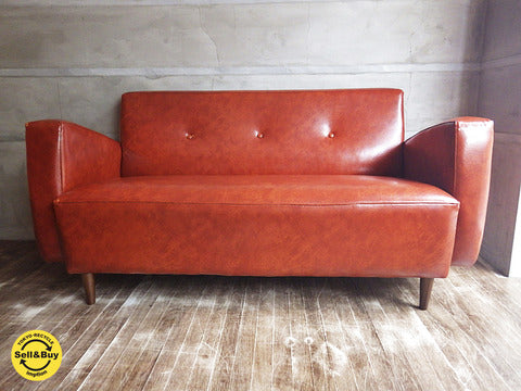 B-COMPANY / ビーカンパニー ニューレザーシリーズ 2.5人掛けソファ ブラウン～レトロスタイルの大人シックな大人気ソファ。 【買取と販売とレンタルのお店】