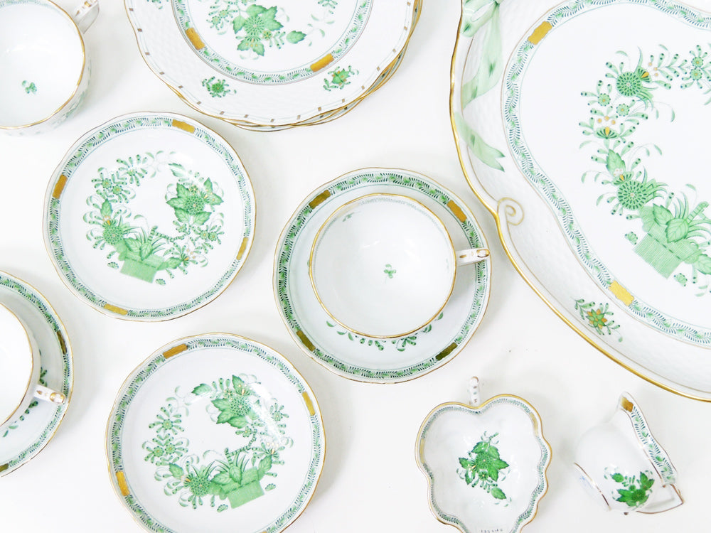 ヘレンド HEREND HVNGARY インドの華 & アポニーグリーン ハンドペイント 白磁食器 ハンガリー 多数  中古品 買い取りしました。