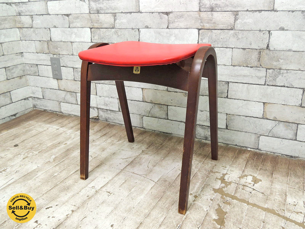 秋田木工 Akimoku ビンテージ No.202 剣持スツール 中古品 買い取りしました。祖師ヶ谷大蔵店 出張買取もお任せ下さい。