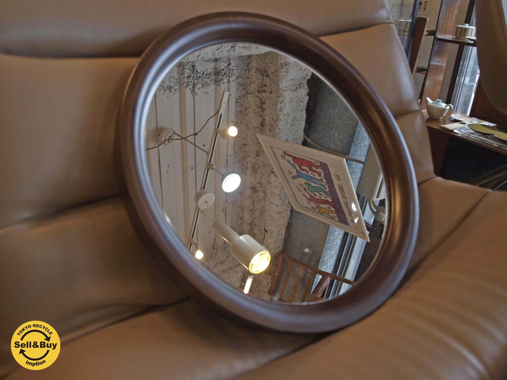 秋田木工 akimoku ウォールミラー Wall mirror 柳宗理 壁掛け鏡 ラウンドミラー 丸型 古代色 中古品 買い取りしました。下北沢店 出張買取もお任せ下さい。