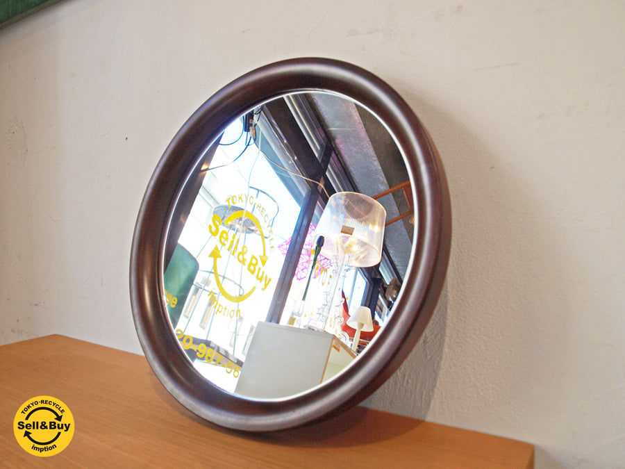 秋田木工 Akimoku 曲木鏡 丸型 ウォールミラー 正円 柳宗理 デザイン 古代色 W40 中古品 買い取りしました。下北沢店 出張買取もお任せ下さい。