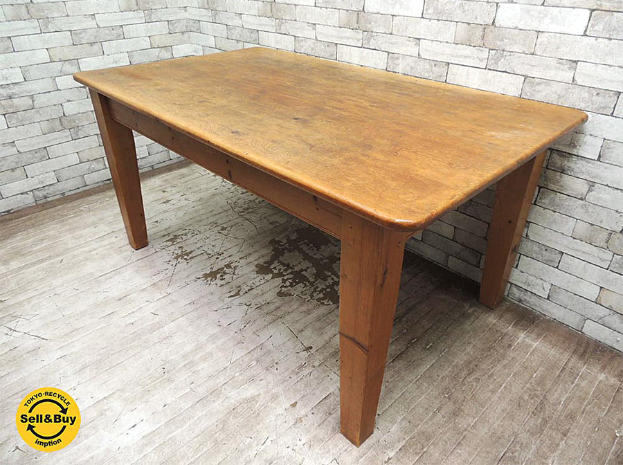 アムス テーブル&チェアーズ ams table&chairs オールドパイン無垢材 ファーマーズテーブル ダイニングテーブル 作業台 ワークテーブル シャビー&シック UKカントリー ラスティック シェーカースタイル 新着商品 買い取りしました！ 用賀店 出張買取もお任せ下さい。