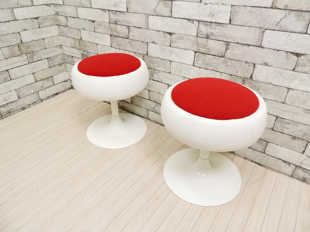 スウィッチ SWITCH ファット スツール Fat stool ファブリック レッド 座面回転式 スペースエイジ 定価: \29,150- ×2脚   中古品 買い取りしました。