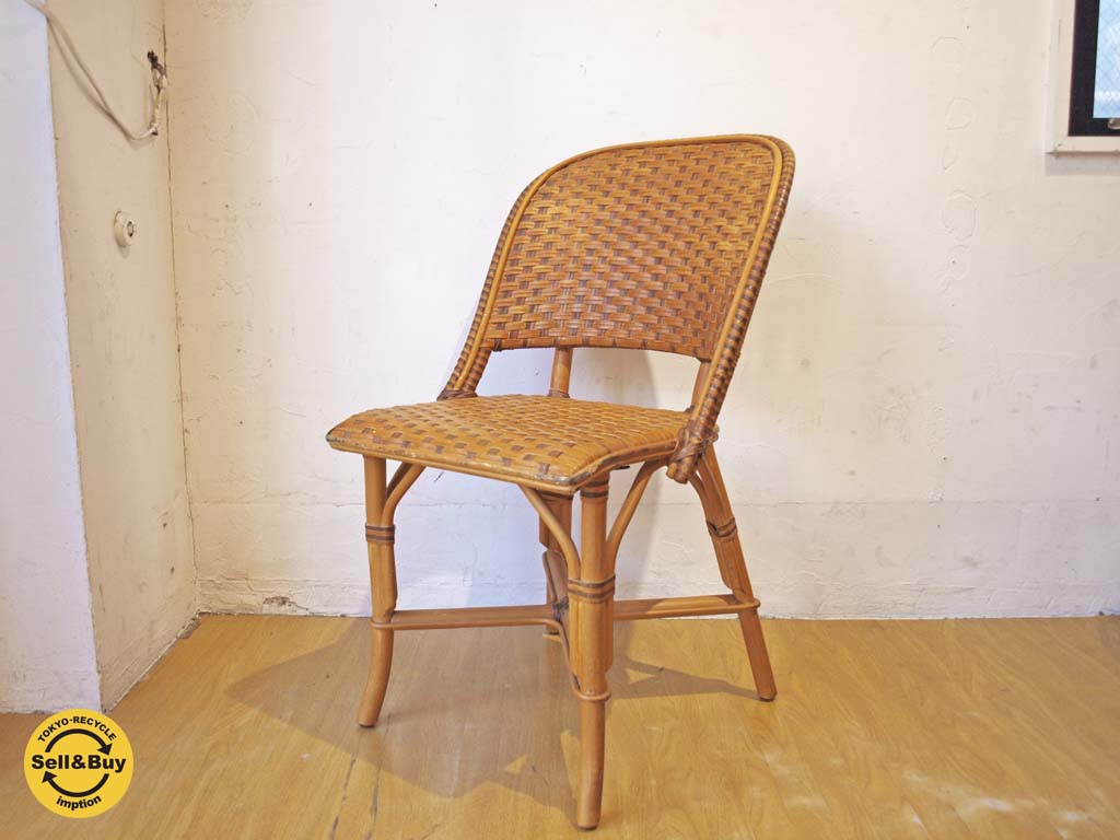 アスプルンド ASPLUND ラタン × レザー 編み込み カフェチェア リゾートスタイル A 中古品 買い取りしました。