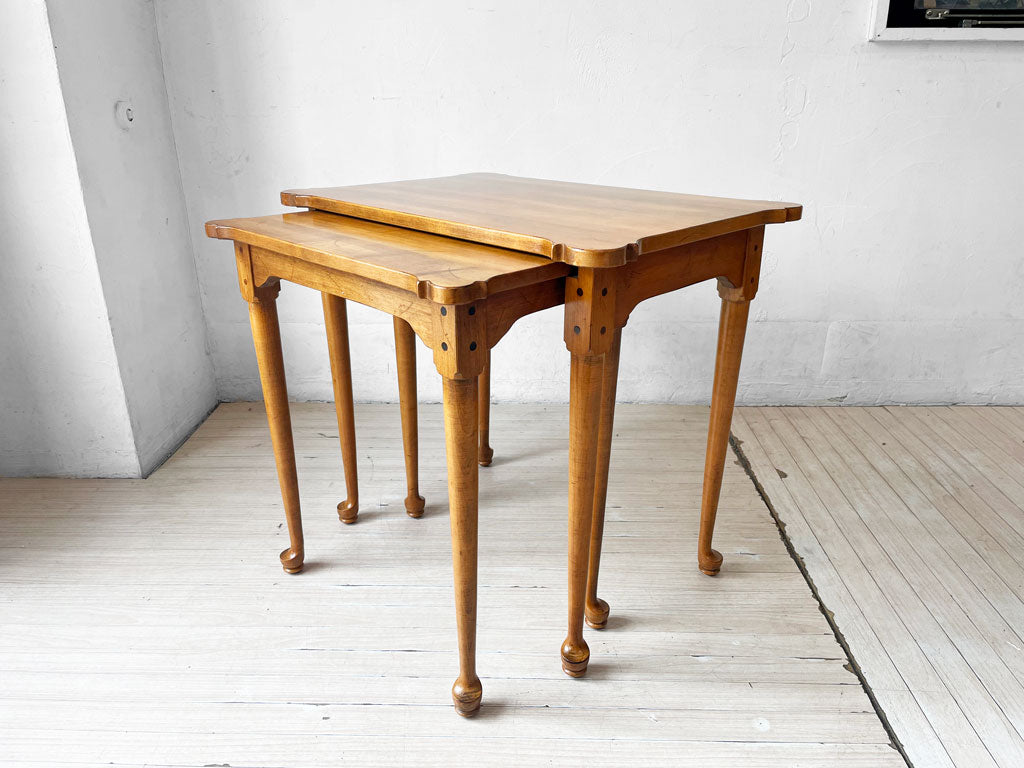 イーセンアーレン ETHAN ALLEN ネストテーブル 2連 C-109 サイドテーブル クラシカルデザイン 米国家具 中古品 買い取りしました。