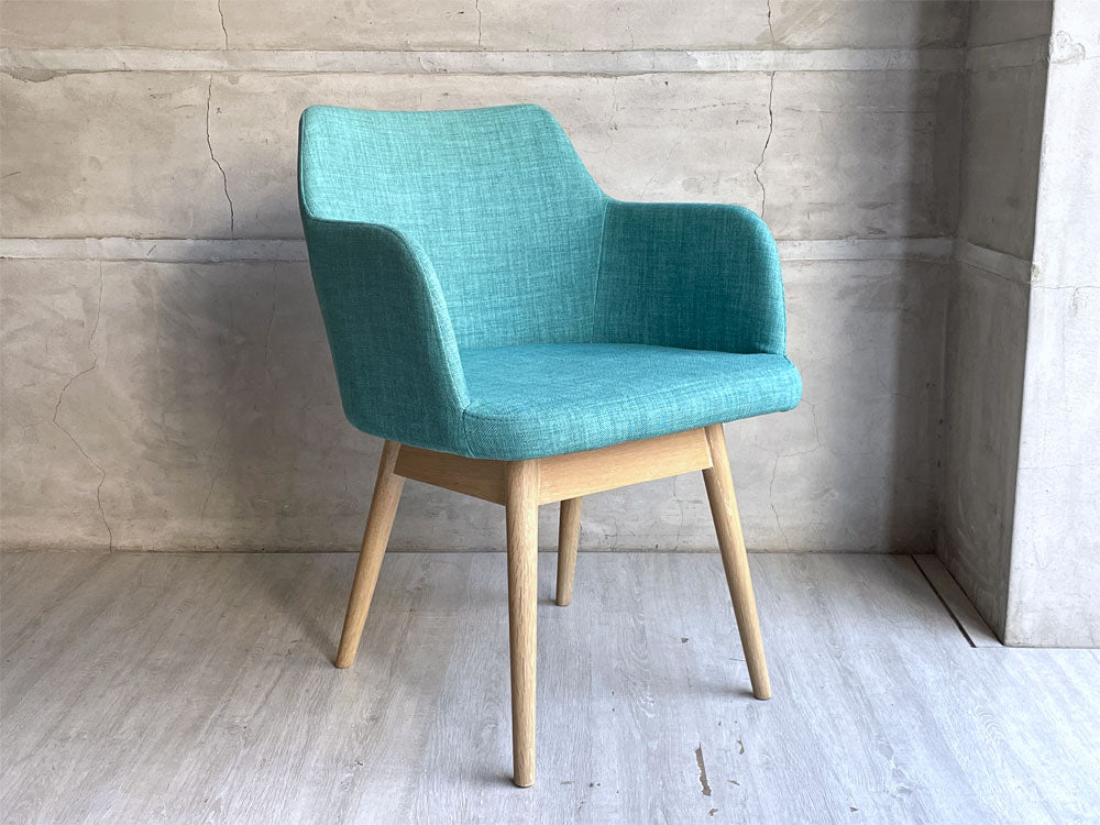 イデアポート IDEAPORT ヨークチェア YORK CHAIR ダイニングチェア ライトブルー ファブリック オーク材 店舗什器 中古品 買い取りしました。